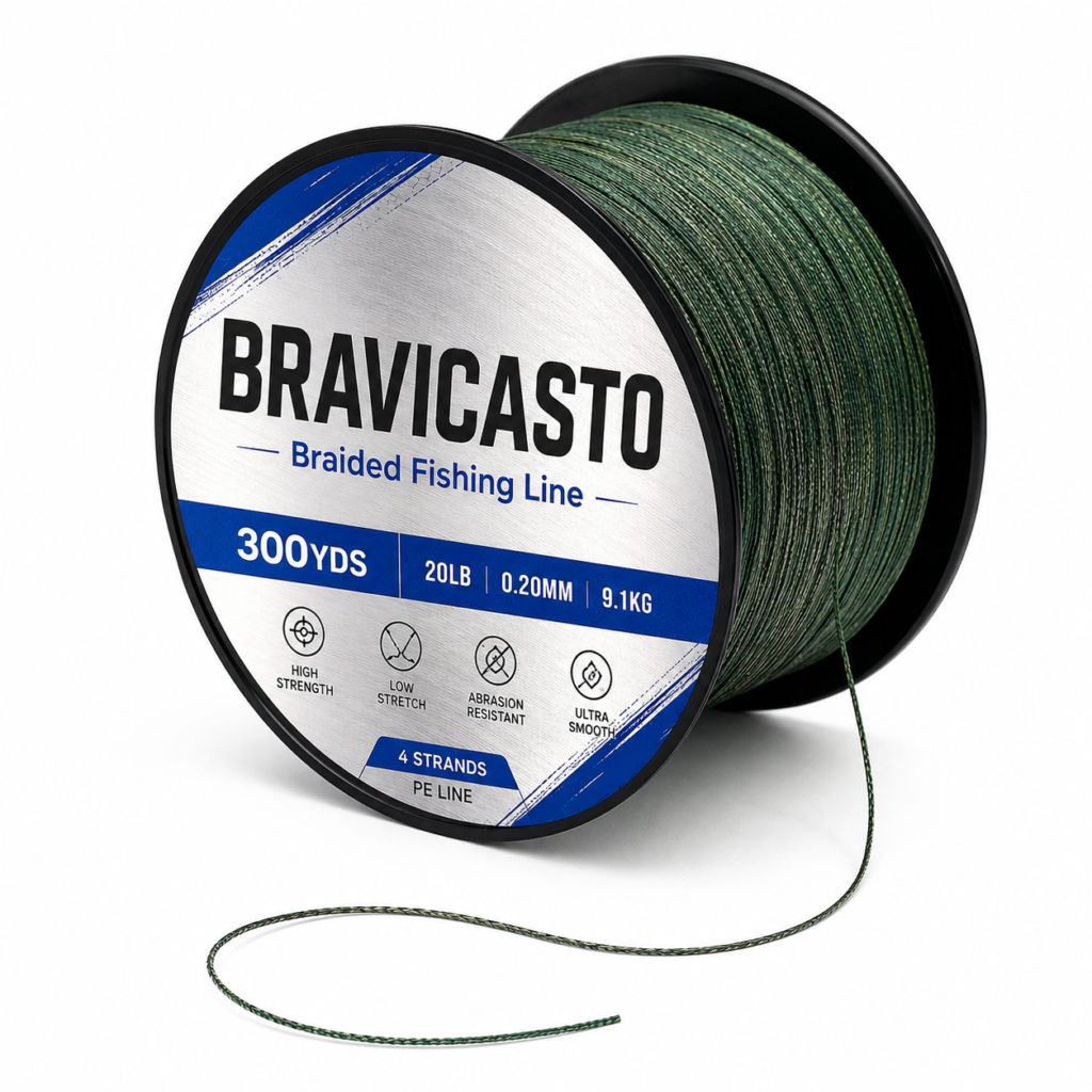 BRAVICASTO Braided Fishing Line 300YDS 20LB